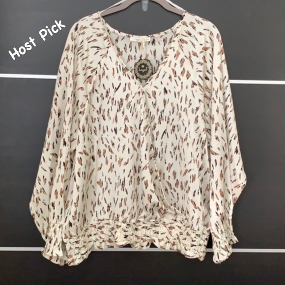 hazel Tops - Hazel Maria Printed Surplice Top